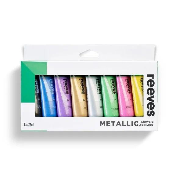 ■ Reeves Acrylic Set 8 x 22ml - Metallic Colours