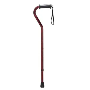 Adjustable Height Offset Handle Cane with Gel Hand Grip, Red Crackle - 1 Each