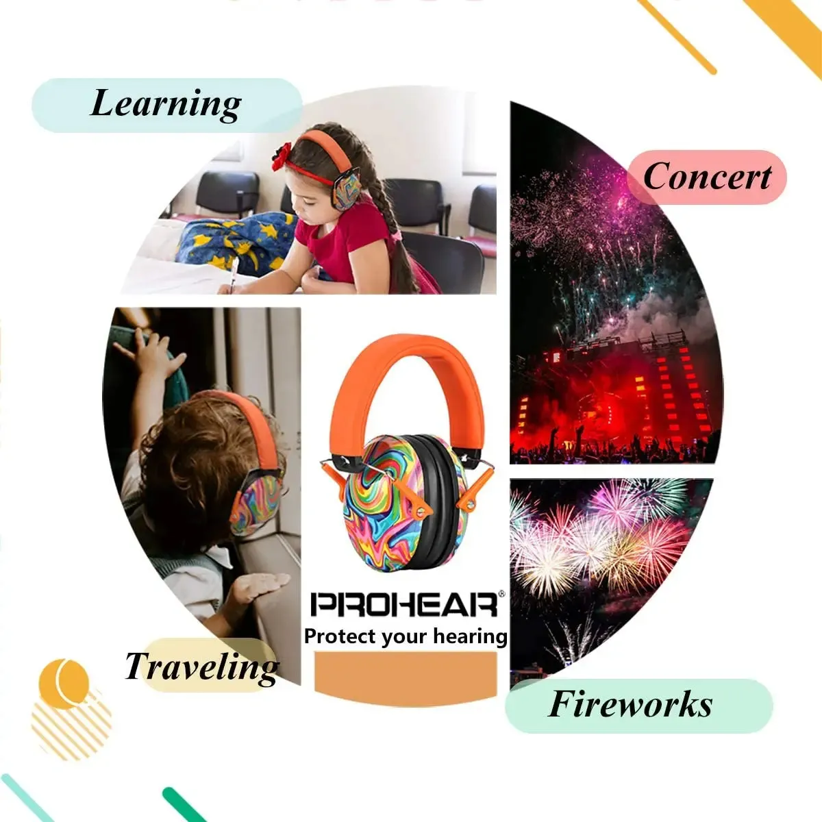Adjustable Kid Ear Protection - Noise Reduction Earmuffs for Safety
