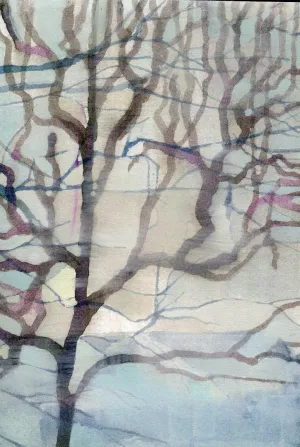 Against the Tide Original Watercolor/Guache Painting by Nancy Tobin - Abstract Landscape