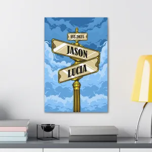 Anniversary Couple Personalized Custom Vertical Canvas - Gift For Husband Wife, Anniversary
