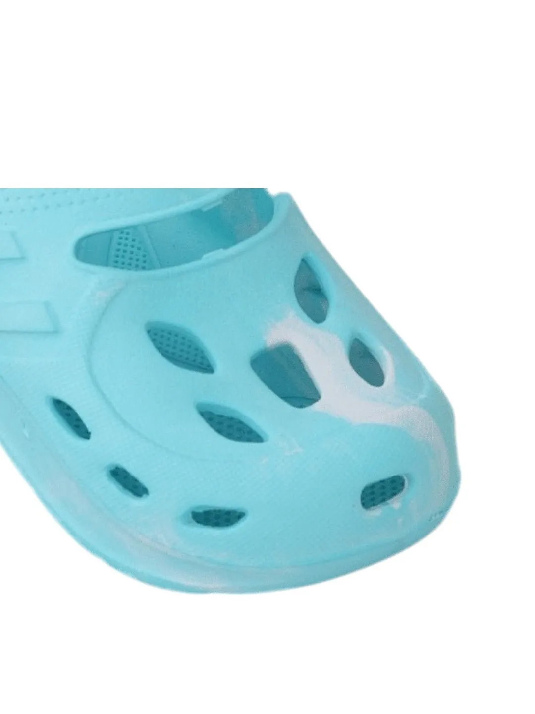 Aqua Blue Sandals with White Flame Design and Breathable Cutouts for Boys