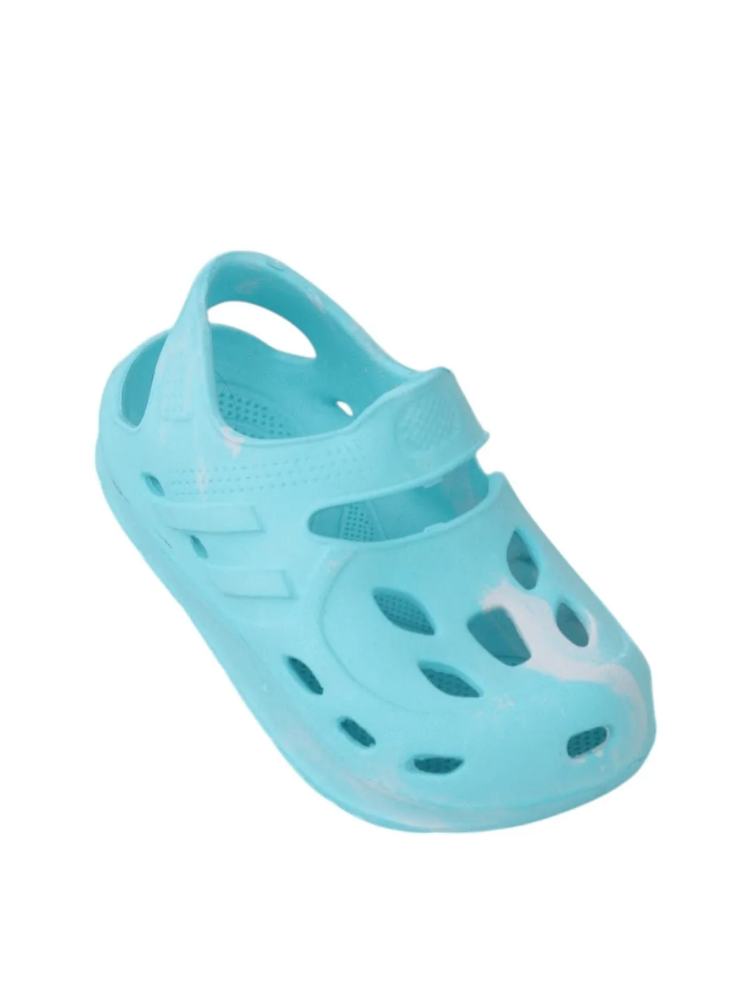 Aqua Blue Sandals with White Flame Design and Breathable Cutouts for Boys