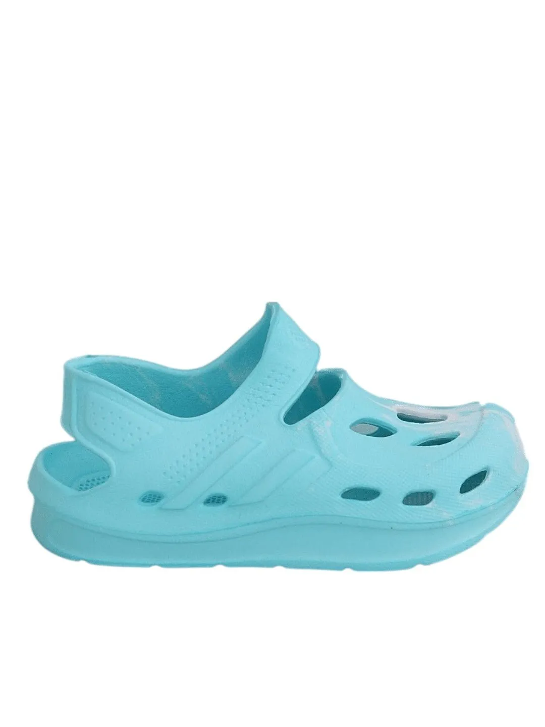 Aqua Blue Sandals with White Flame Design and Breathable Cutouts for Boys