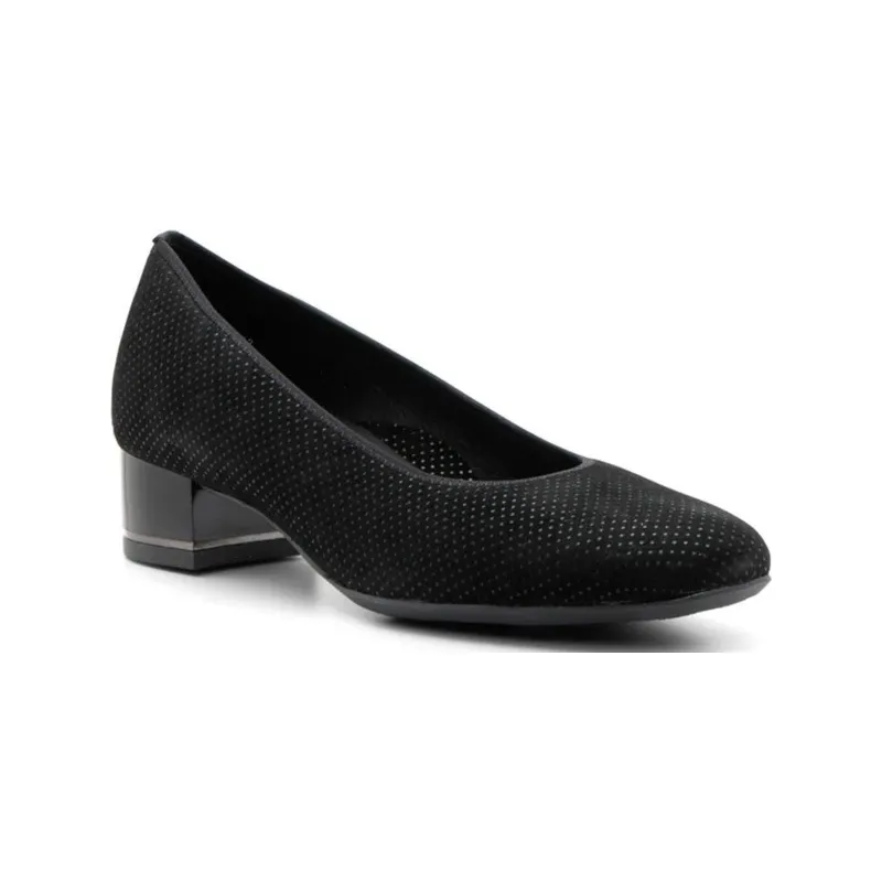Ara Gabrielle SP Women's Block Heel Pump 35mm Black "Puntikid" Suede
