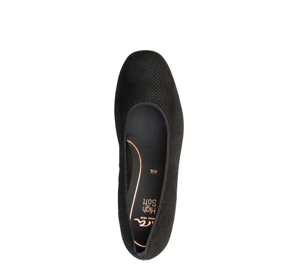 Ara Gabrielle SP Women's Block Heel Pump 35mm Black "Puntikid" Suede