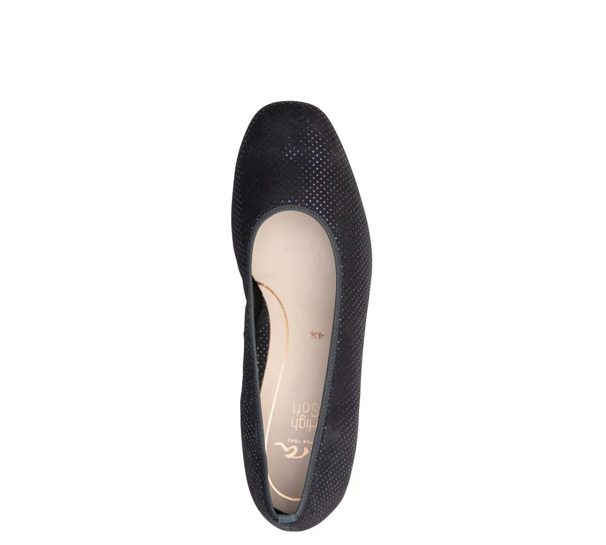 Ara Gabrielle SP Women's Block Heel Pump 35mm midnight blue "puntikid" suede