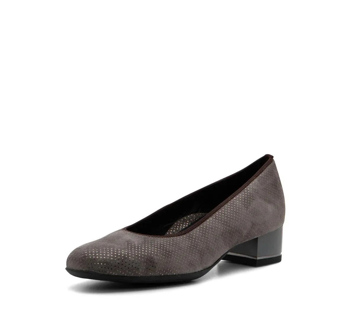 Ara Gabrielle SP Women's Block Heel Pump 35mm Street (taupe) "puntikid" suede