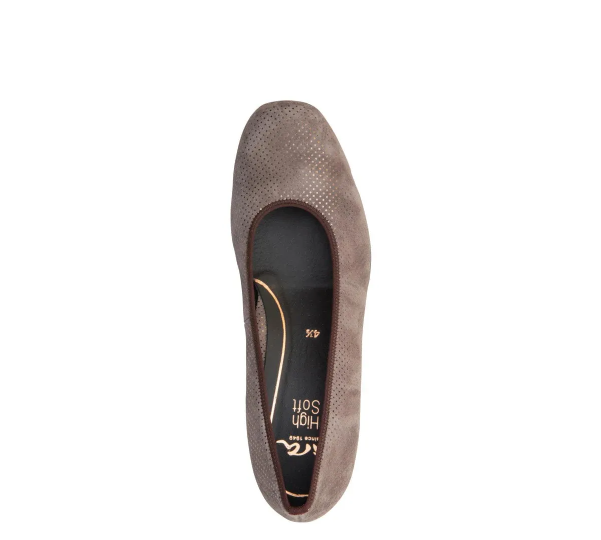 Ara Gabrielle SP Women's Block Heel Pump 35mm Street (taupe) "puntikid" suede