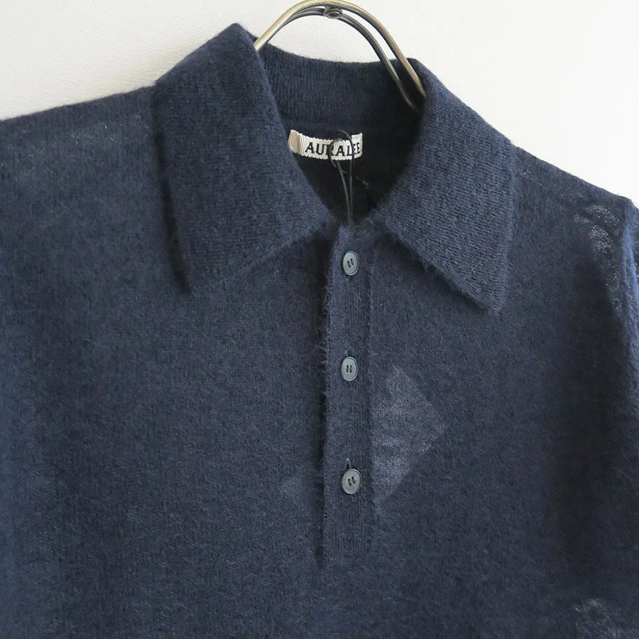 【AURALEE/オーラリー】<br>KID MOHAIR SHEER KNIT POLO <br>A25SP05FG