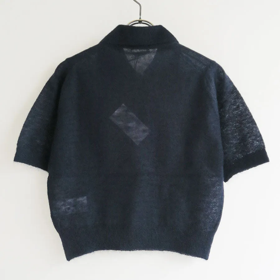 【AURALEE/オーラリー】<br>KID MOHAIR SHEER KNIT POLO <br>A25SP05FG