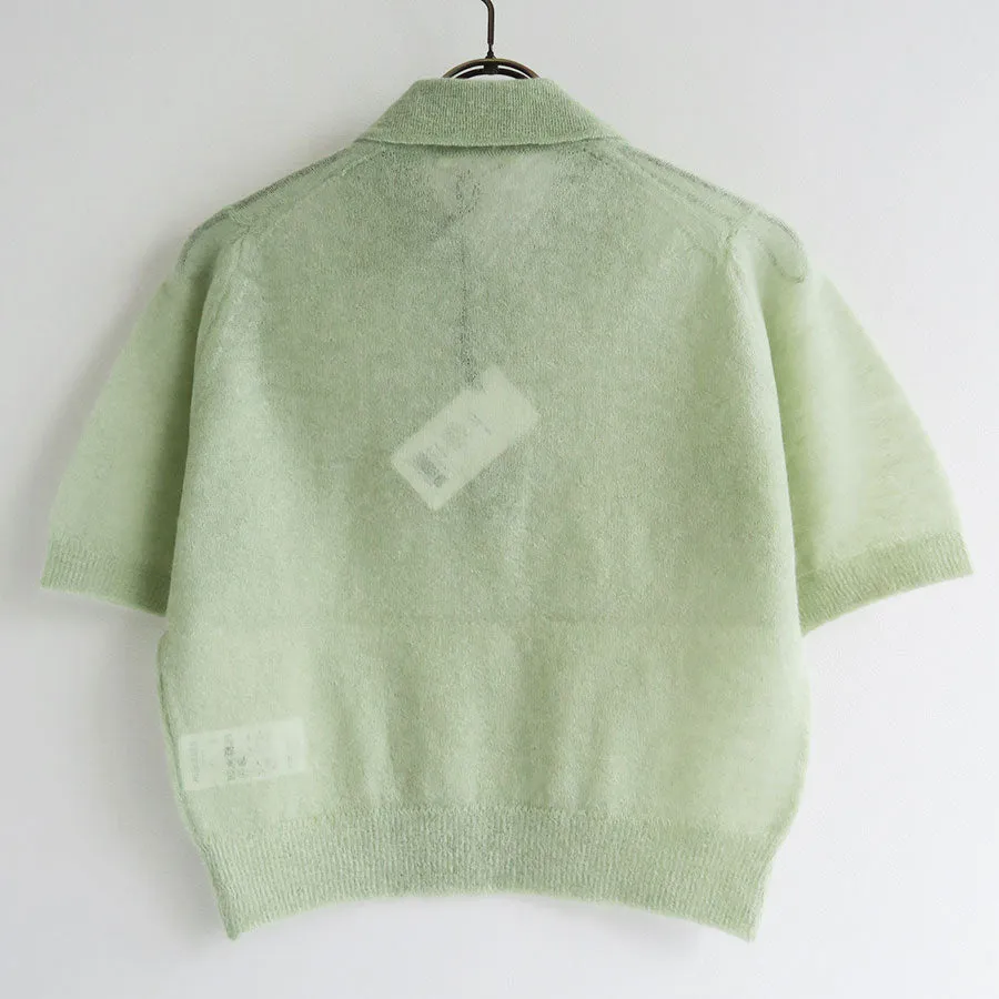 【AURALEE/オーラリー】<br>KID MOHAIR SHEER KNIT POLO <br>A25SP05FG