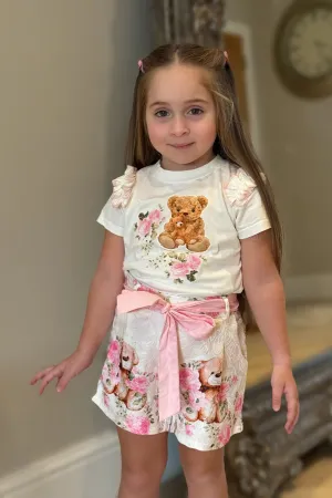 Beau Kid girls 2pc teddy bear short set