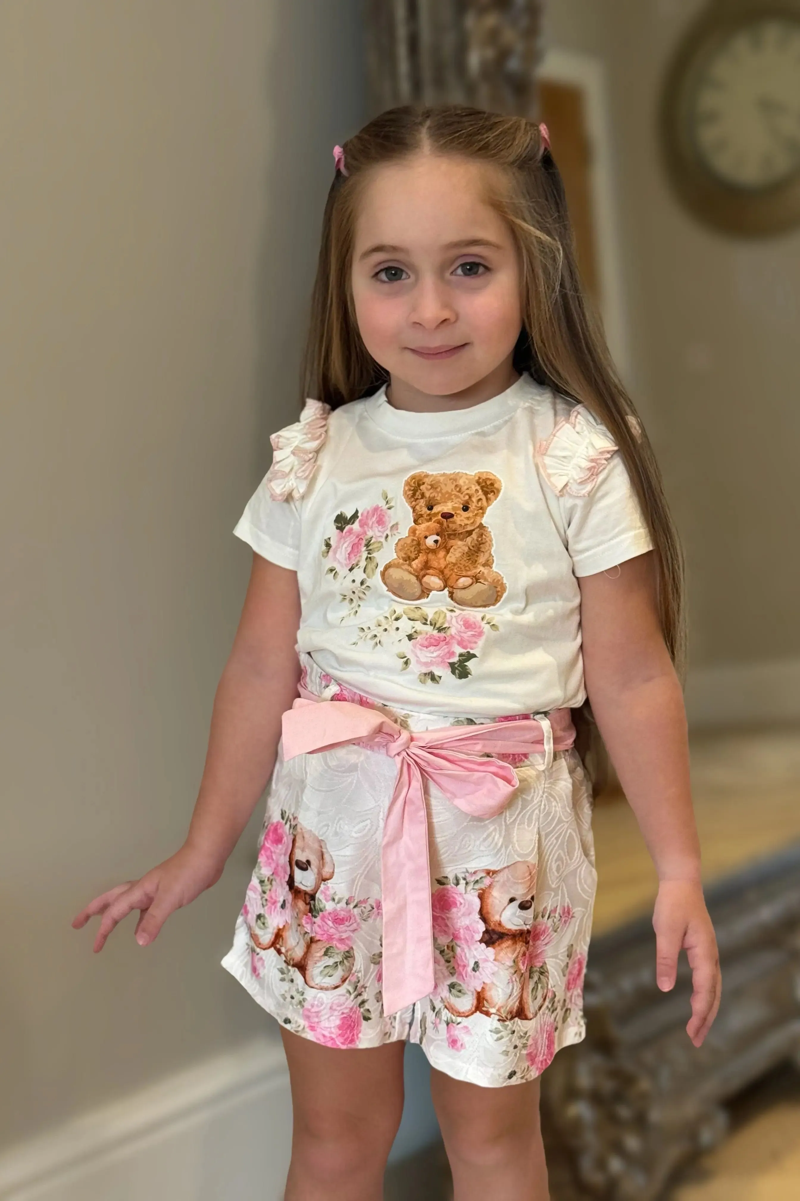 Beau Kid girls 2pc teddy bear short set