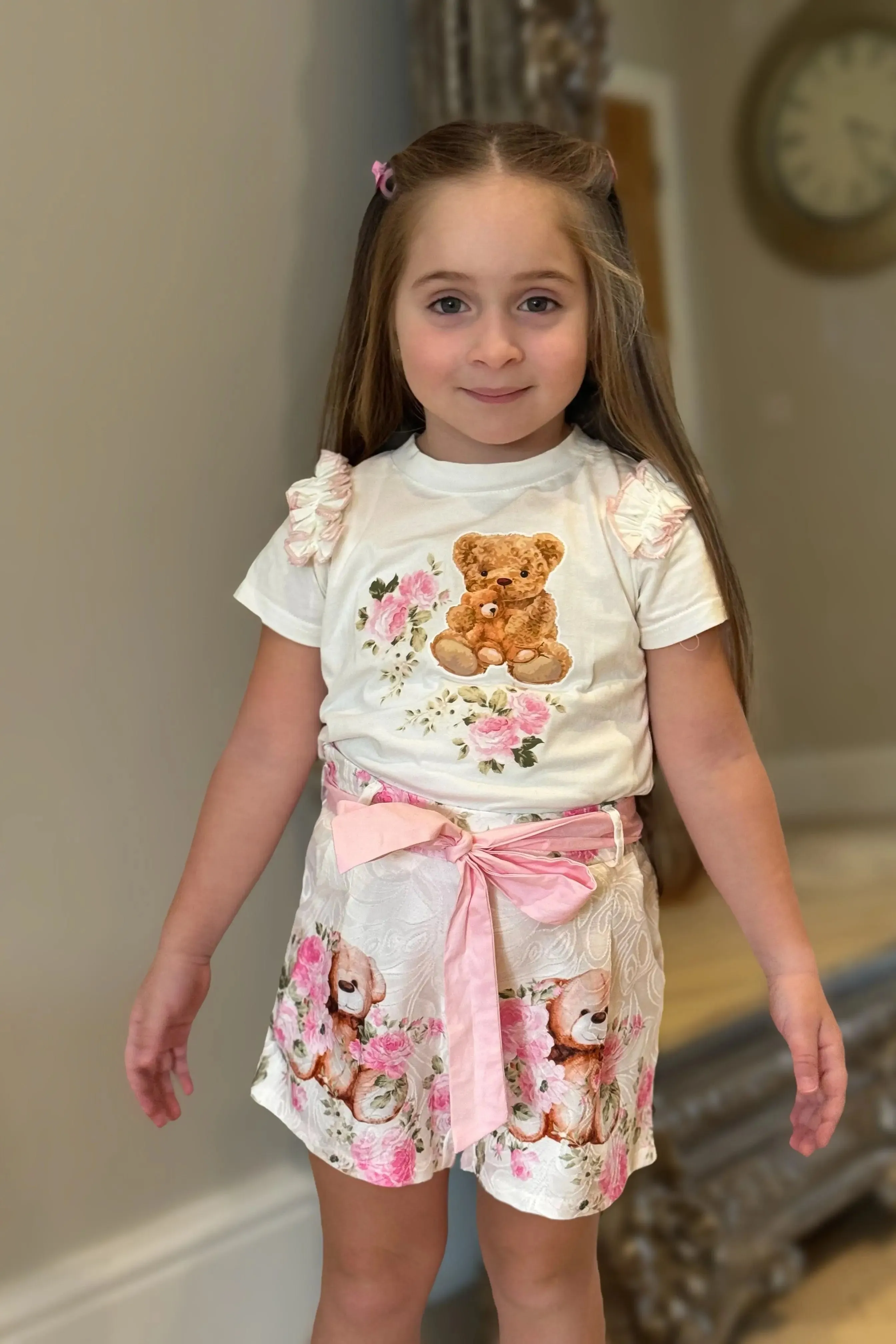 Beau Kid girls 2pc teddy bear short set