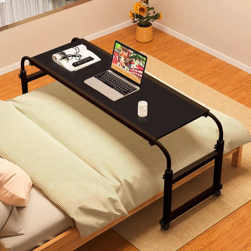Black Cross Bed Movable Desk Table with Adjustable Length & Height