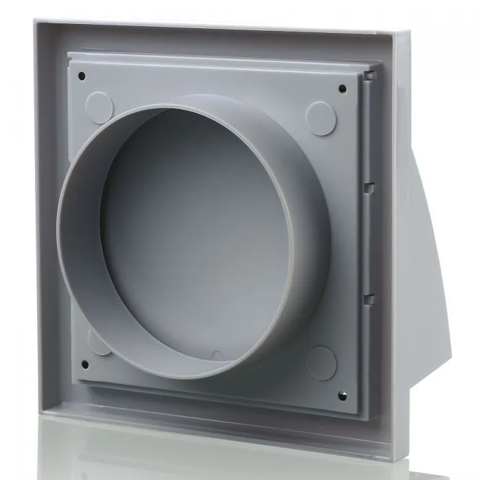 Blauberg DECOR 155X155/100HK GREY Plastic Cowled Hooded Air Ventilation Wind Baffle Wall Grille 4" 100mm