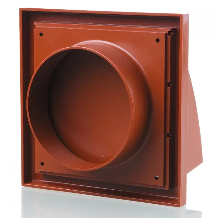 Blauberg DECOR 155X155/100HK TERRACOTTA Plastic Cowled Hooded Air Ventilation Wind Baffle Wall Grille 4" 100mm