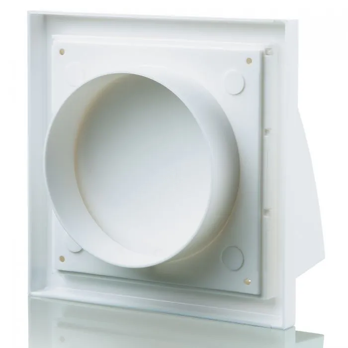 Blauberg DECOR 155X155/100HK WHITE Plastic Cowled Hooded Air Ventilation Wind Baffle Wall Grille 4" 100mm