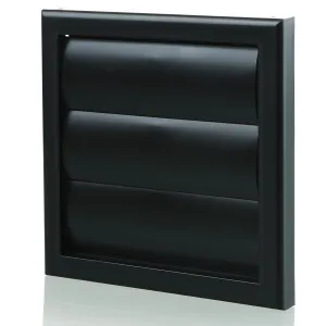 Blauberg DECOR 185X185/150G BLACK Plastic Vented Back Draught Air Gravity Shutter Ventilation Grille 6" 150mm