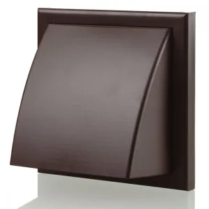 Blauberg DECOR 185X185/150HK BROWN Plastic Cowled Hooded Air Ventilation Wind Baffle Wall Grille 6" 150mm