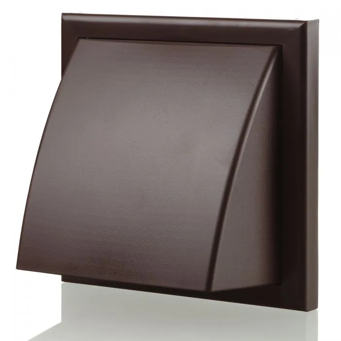 Blauberg DECOR 185X185/150HK BROWN Plastic Cowled Hooded Air Ventilation Wind Baffle Wall Grille 6" 150mm