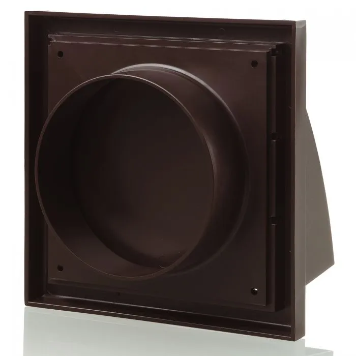 Blauberg DECOR 185X185/150HK BROWN Plastic Cowled Hooded Air Ventilation Wind Baffle Wall Grille 6" 150mm