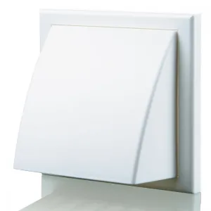 Blauberg DECOR 185X185/150HK WHITE Plastic Cowled Hooded Air Ventilation Wind Baffle Wall Grille 6" 150mm