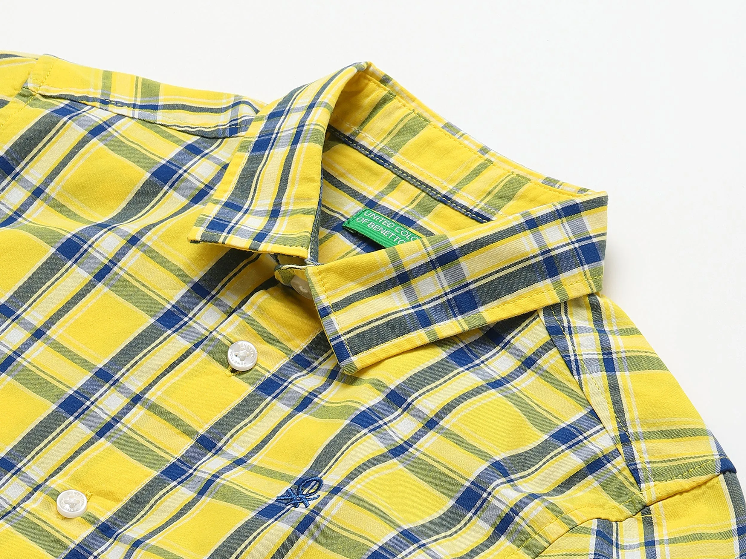 Blue And Yellow Checked Shirt