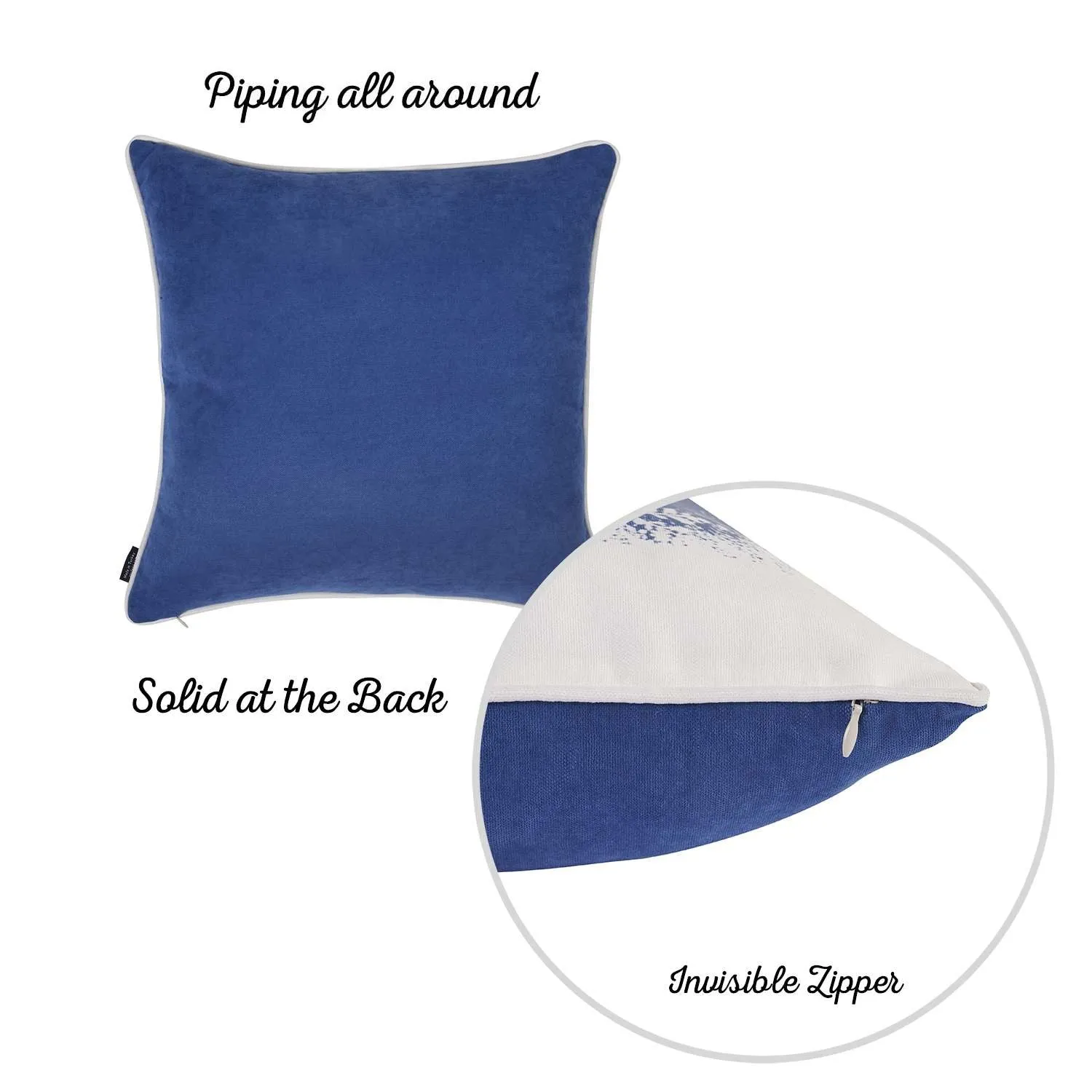 Blue Christmas Snow Decorative Throw Pillow