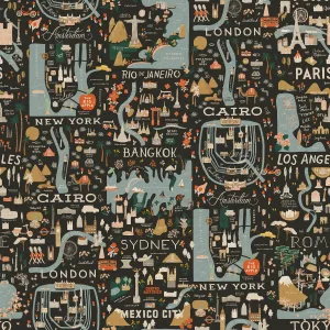 Bon Voyage, City Guide in Black Unbleached CANVAS