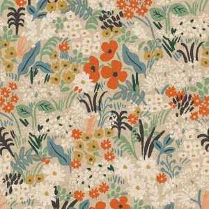 Bon Voyage, Meadow in Flax Multi Unbleached CANVAS