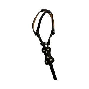Bone Leather All-In-One Harness with Bone Slider and 6 Austrian Crystals