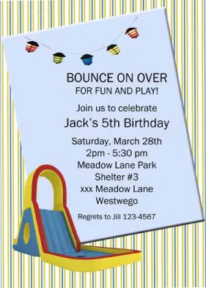BOUNCE CASTLE #2 CUSTOM INVITATION