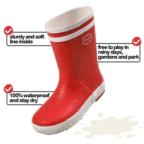 Boy&Girl Rain Boots Waterproof Red - KomForme