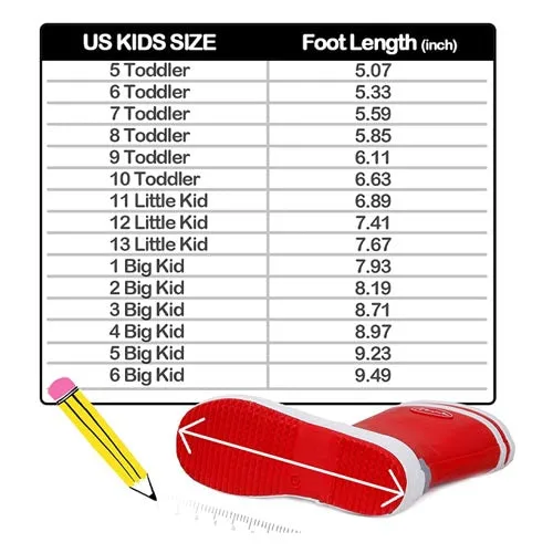 Boy&Girl Rain Boots Waterproof Red - KomForme