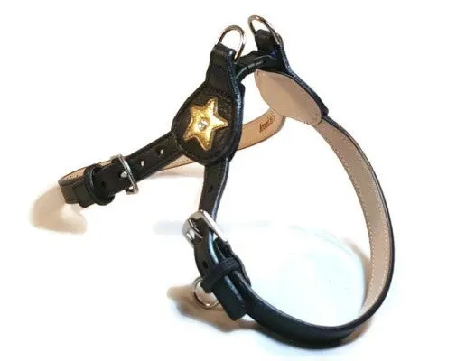 Breck Leather Star Step-In Harness with Crystal on Star