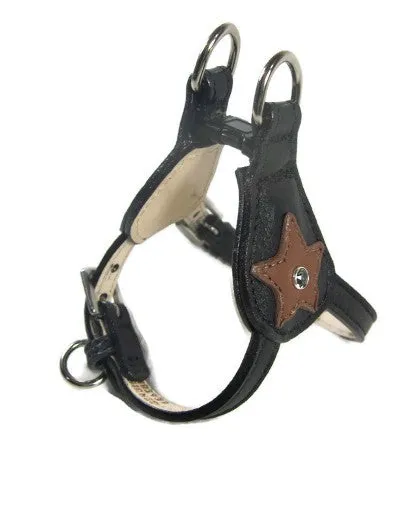 Breck Leather Star Step-In Harness with Crystal on Star