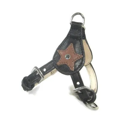 Breck Leather Star Step-In Harness with Crystal on Star