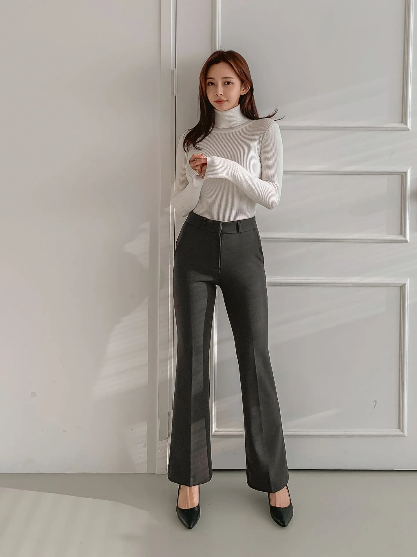 Brushed Heat tech Boots Cut Slacks