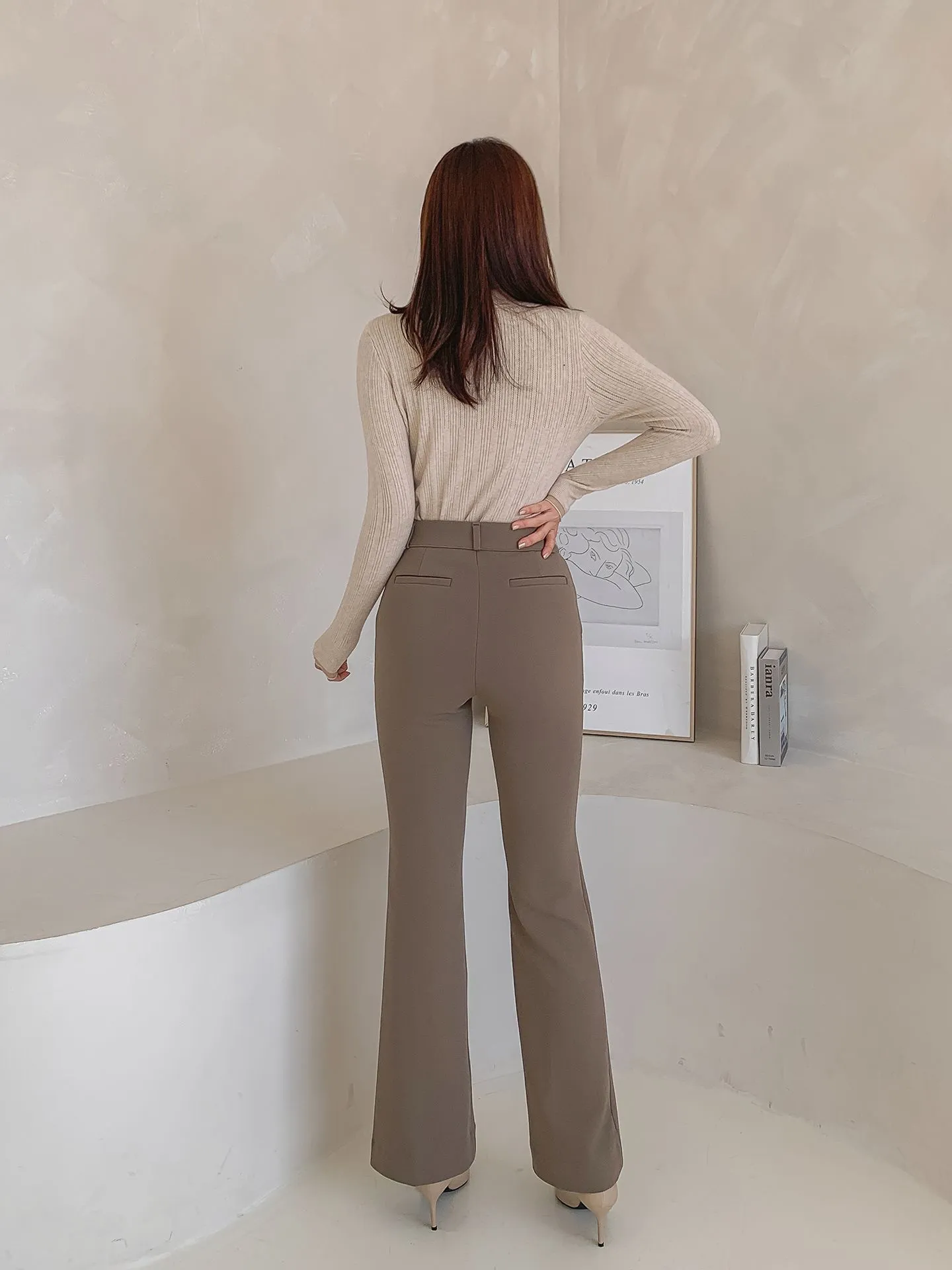 Brushed Heat tech Boots Cut Slacks