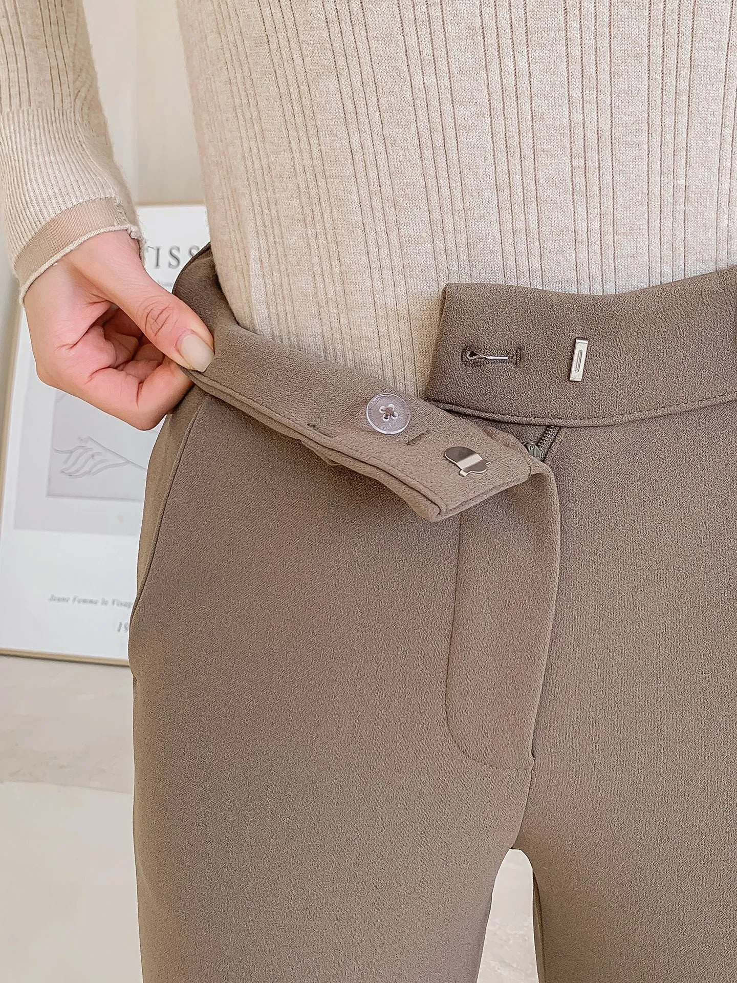 Brushed Heat tech Boots Cut Slacks