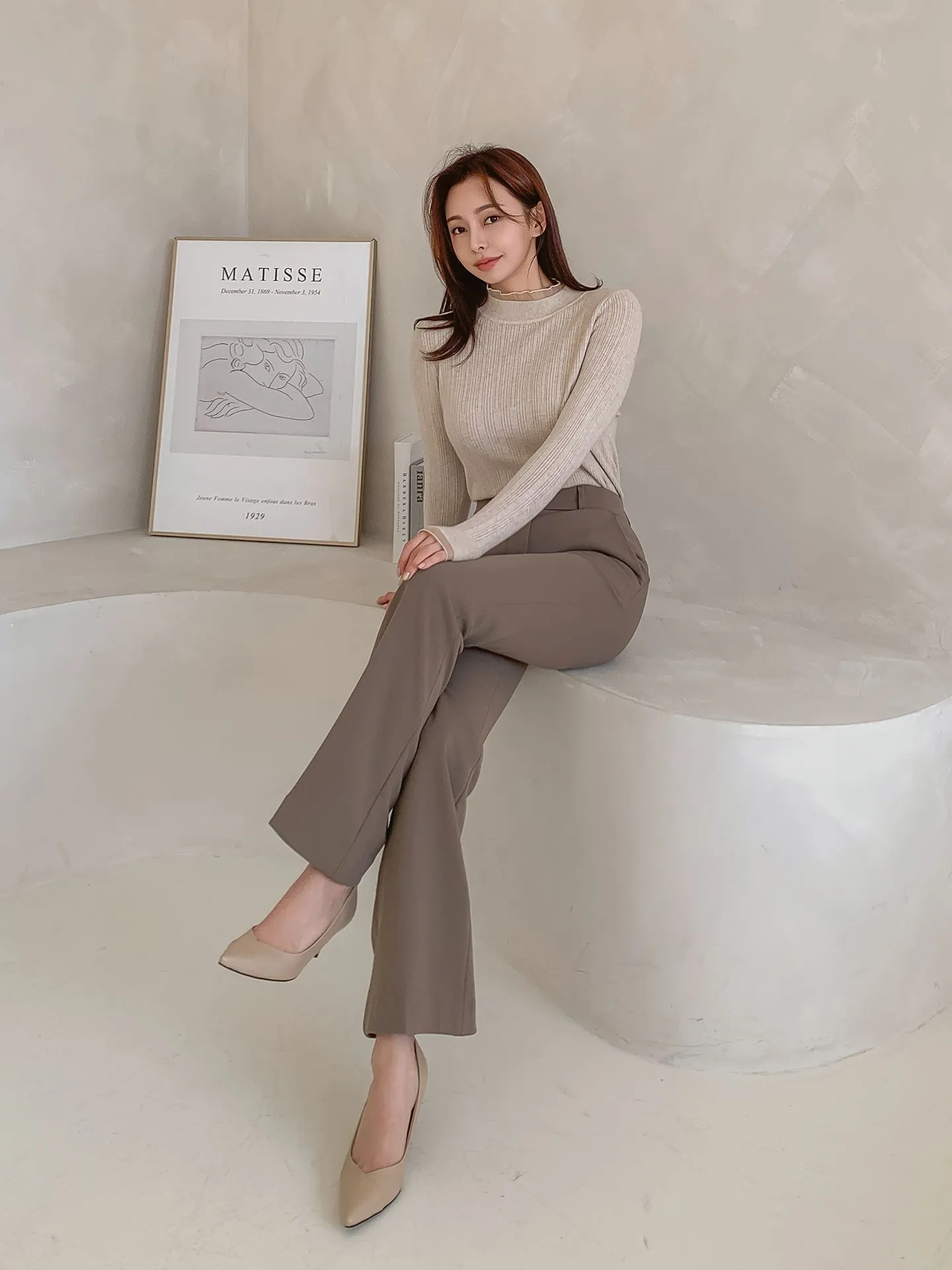 Brushed Heat tech Boots Cut Slacks
