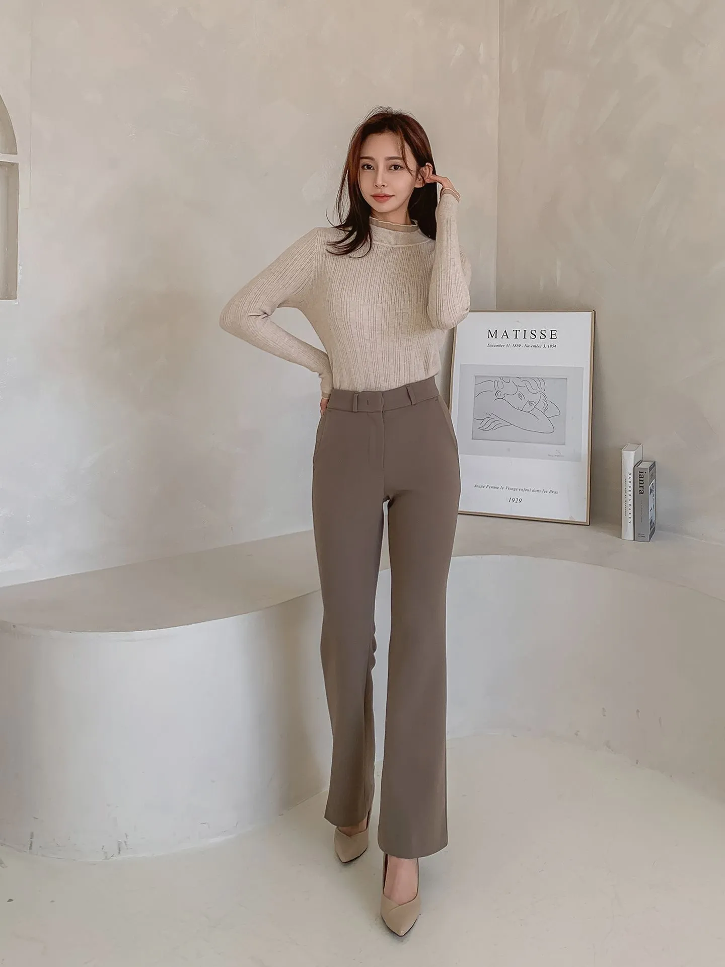 Brushed Heat tech Boots Cut Slacks