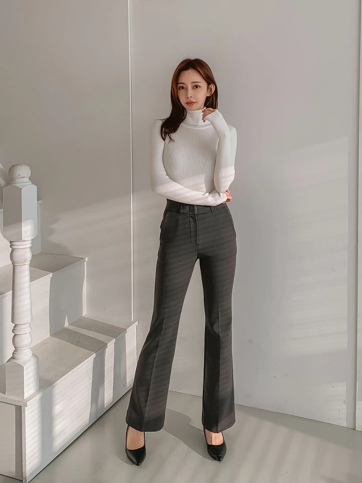 Brushed Heat tech Boots Cut Slacks