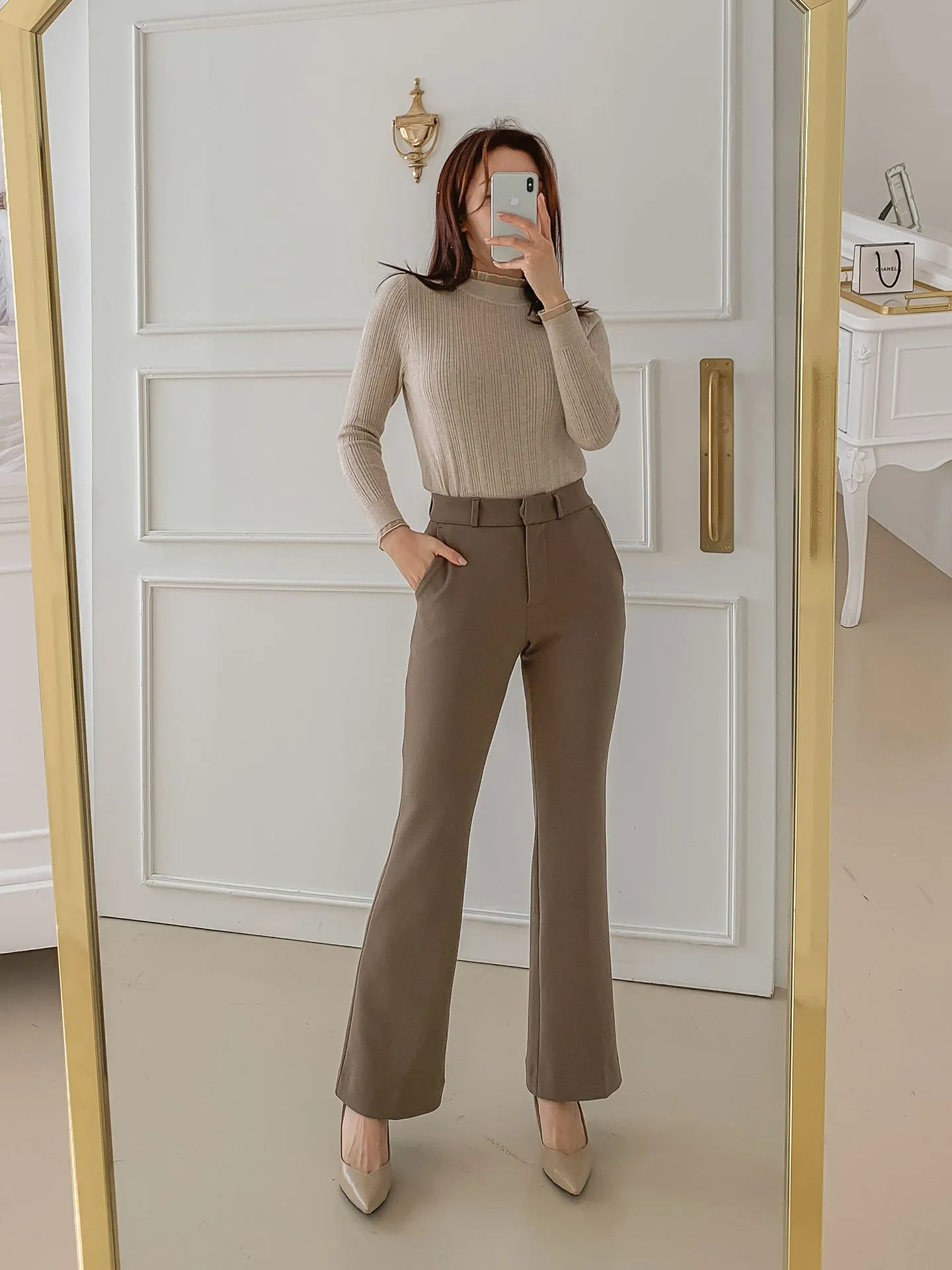 Brushed Heat tech Boots Cut Slacks
