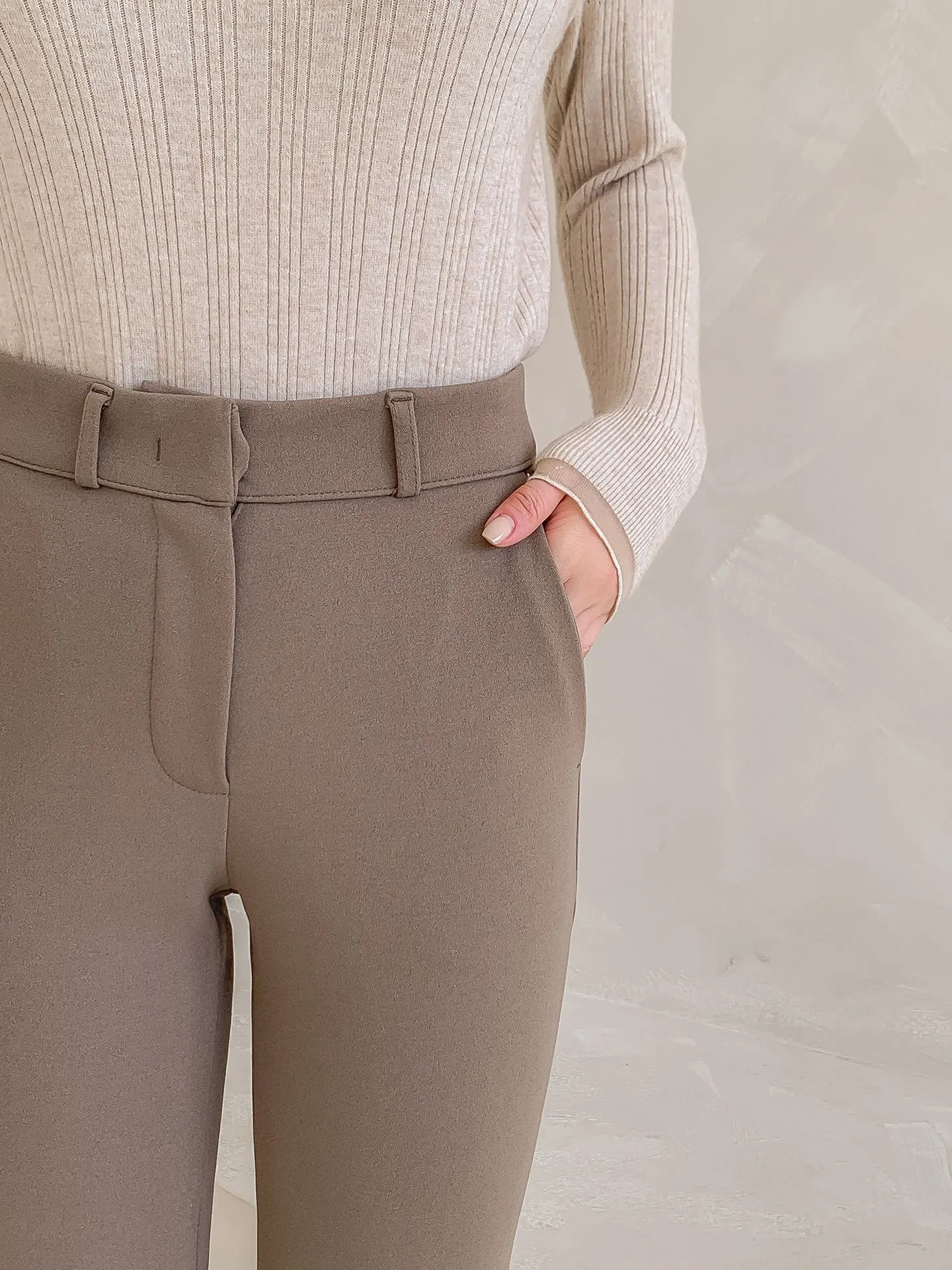 Brushed Heat tech Boots Cut Slacks