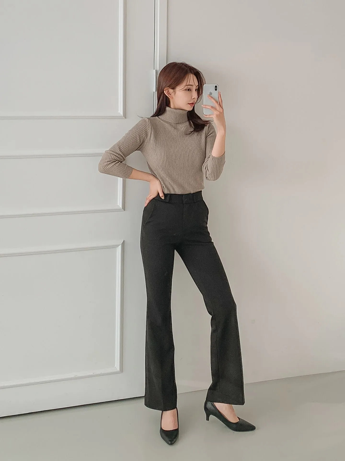 Brushed Heat tech Boots Cut Slacks