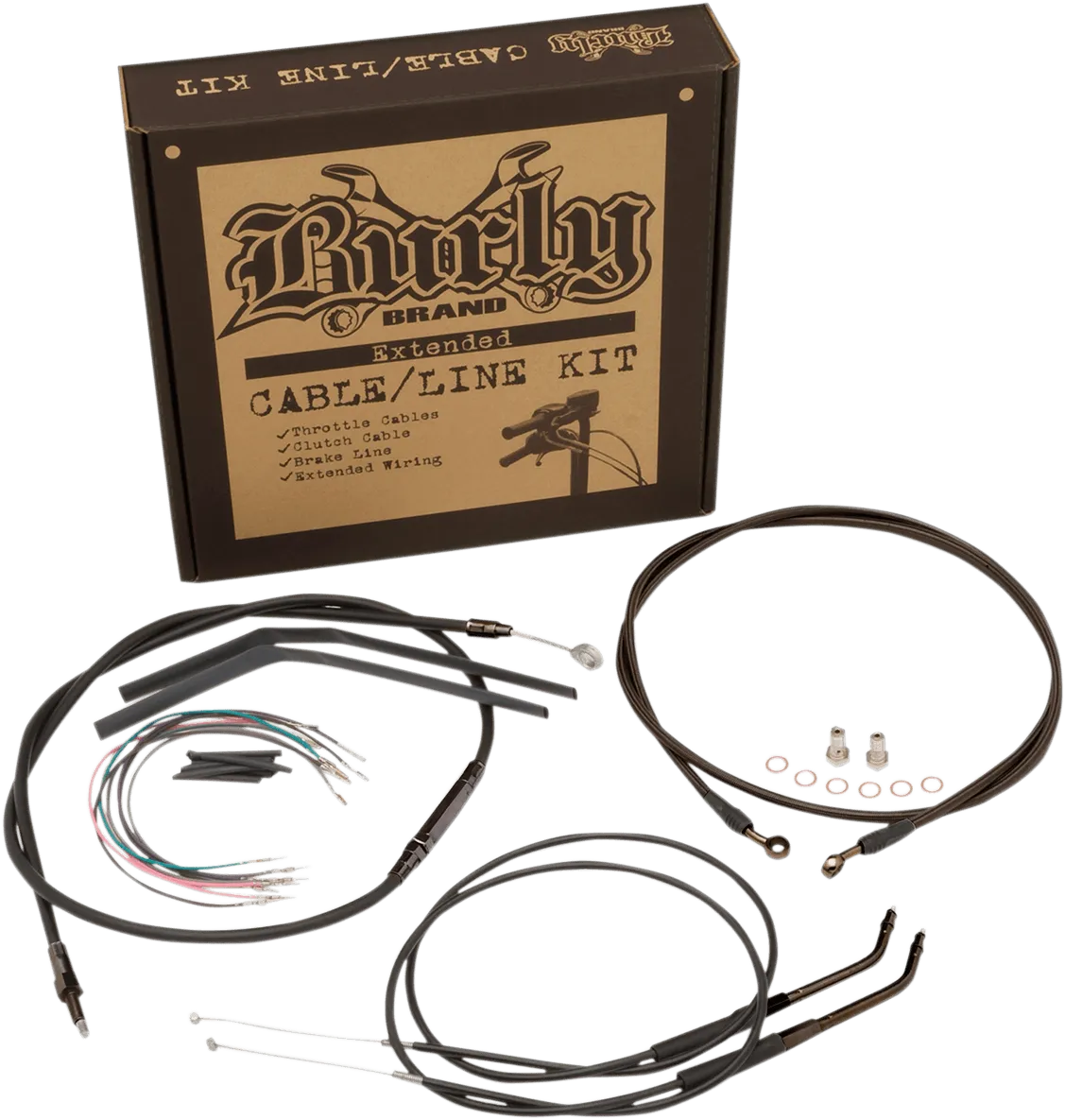 Burly Brand B30-1211 T-Bar Cable and Brake Line Kit - 14in.