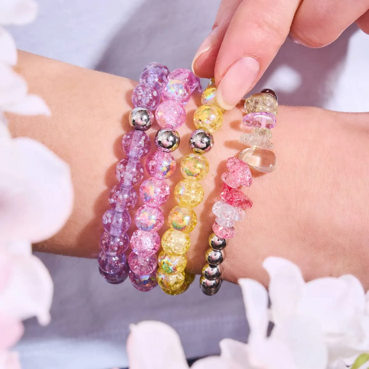 Candy Quartz | Silver | Uncut Gemstone Bracelet